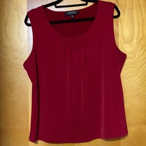 Pleated Neckline Sleeveless Blouse